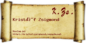Kristóf Zsigmond névjegykártya