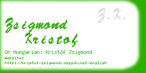 zsigmond kristof business card